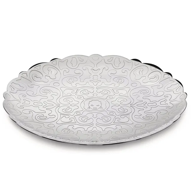 Alessi Dressed Vassoio Rotondo 25 cm Argento Acciaio Inox
