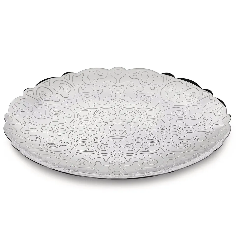 Alessi Dressed Vassoio Rotondo 25 cm Argento Acciaio Inox
