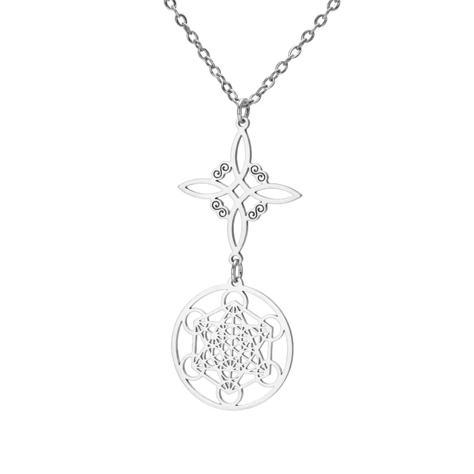 EUEAVAN nodo strega collana argento 2 geometria sacra