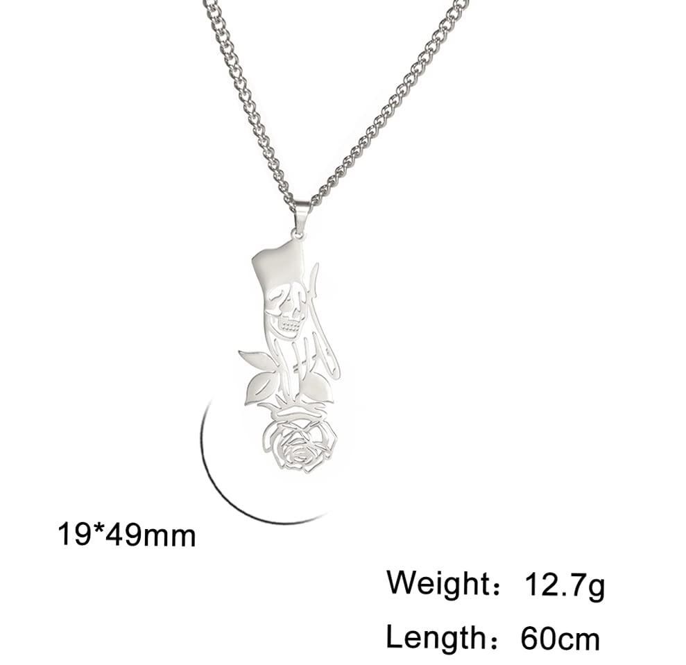 EUEAVAN Necklaces collana teschio rosa gotica girocollo
