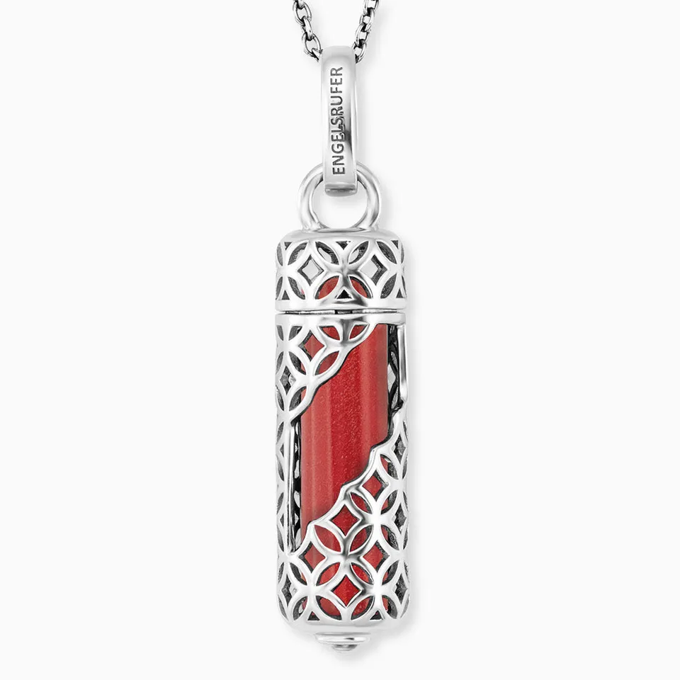 Engelsrufer Powerful Stone Collana Argento Diaspro Rosso M