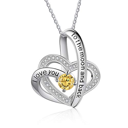 Jessemade Gioielli Collana Cuore Argento 925 Pietra Portafortuna