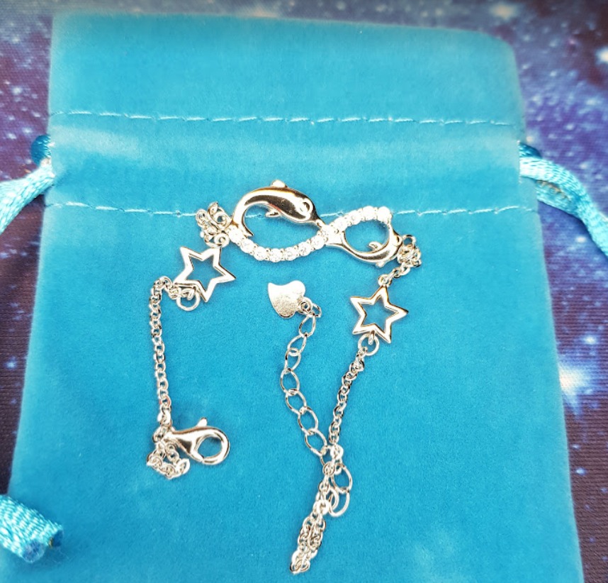 Infinionly B-diamante bracciale argento 925 infinito delfino zircone