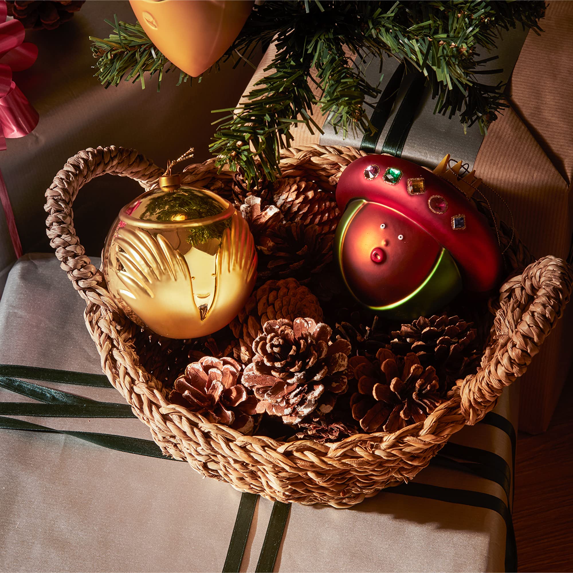 Alessi Le Palle Presepe AMJ13 10 pallina Natale vetro rosso