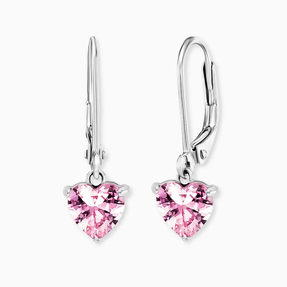 Engelsrufer Kinder Orecchini Acciaio Cuore Zirconia Rosa