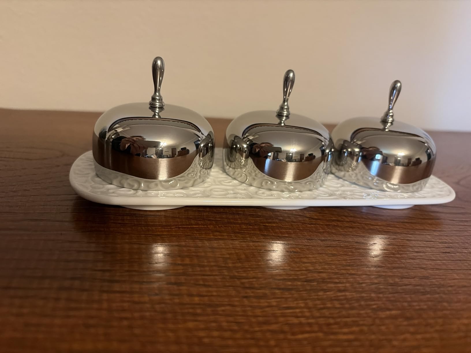 Alessi MW15 Dressed marmellatiera porcellana 3 scomparti