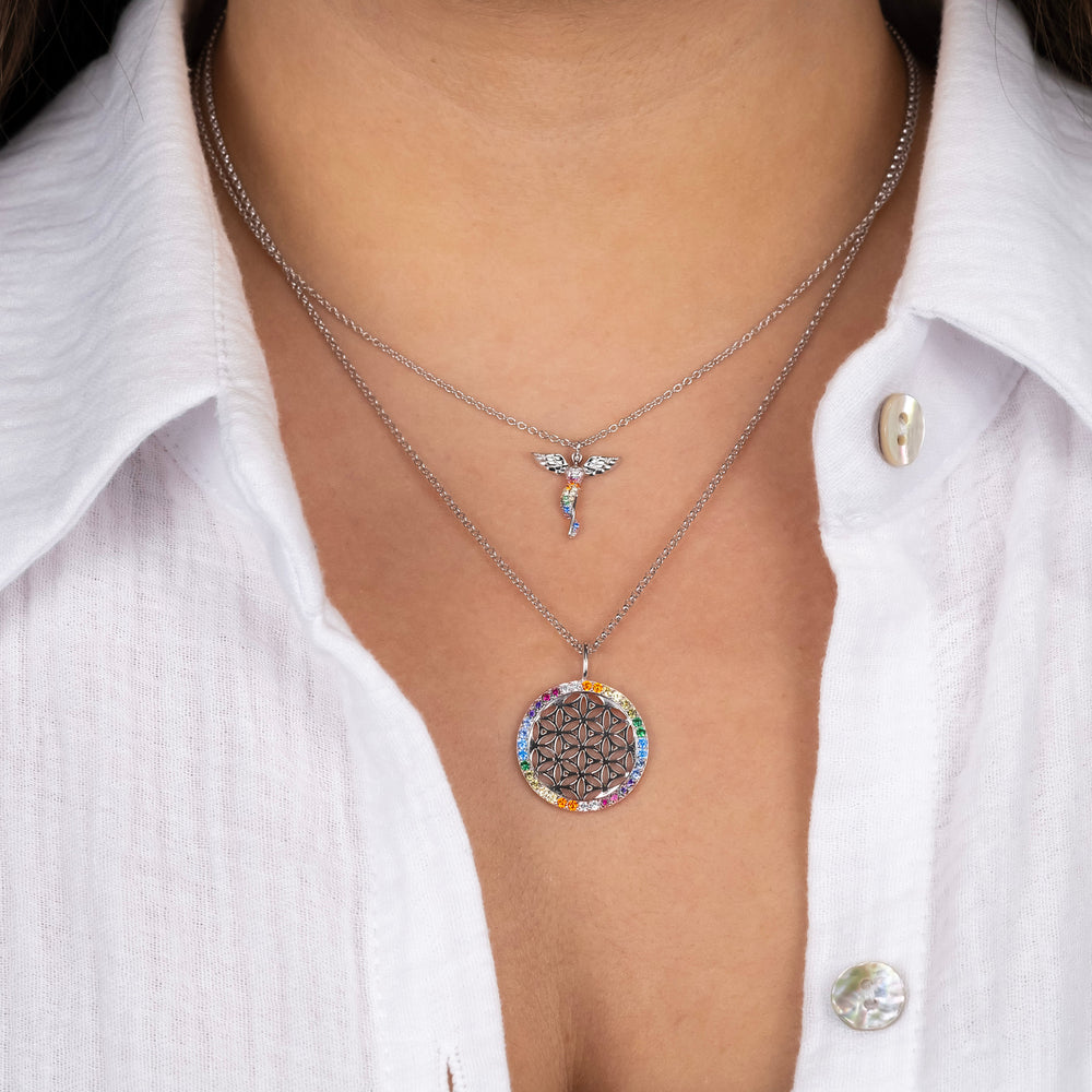 Engelsrufer Angelo Collana Argento 925 Zirconi Multicolor