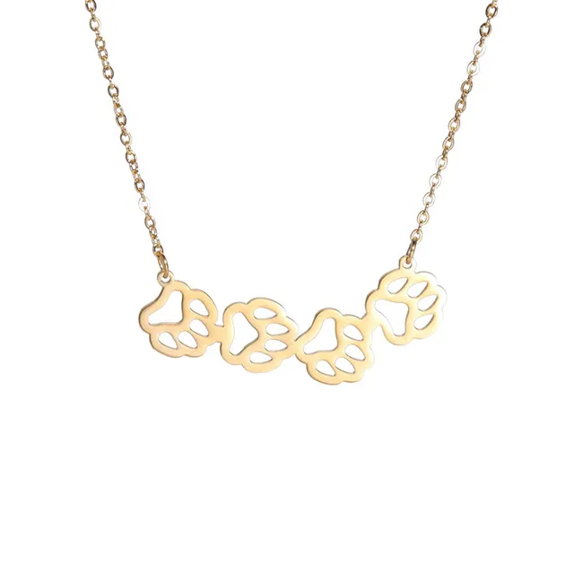 Eueavan Collana Zampa Cane Ciondolo 45+5 cm Argento