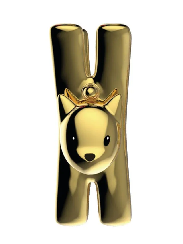Alessi Lampo MMI32C Go molletta magnetica gatto oro resina