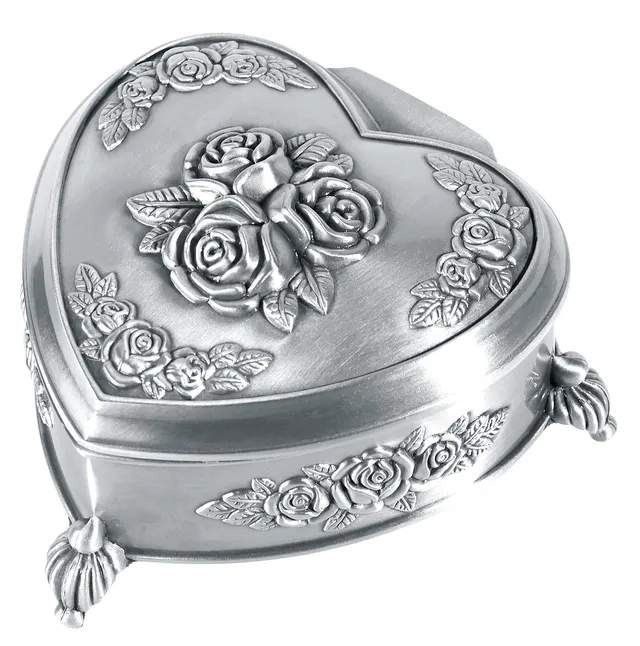 INFINIONLY Fashion portagioie vintage cuore rose metallo