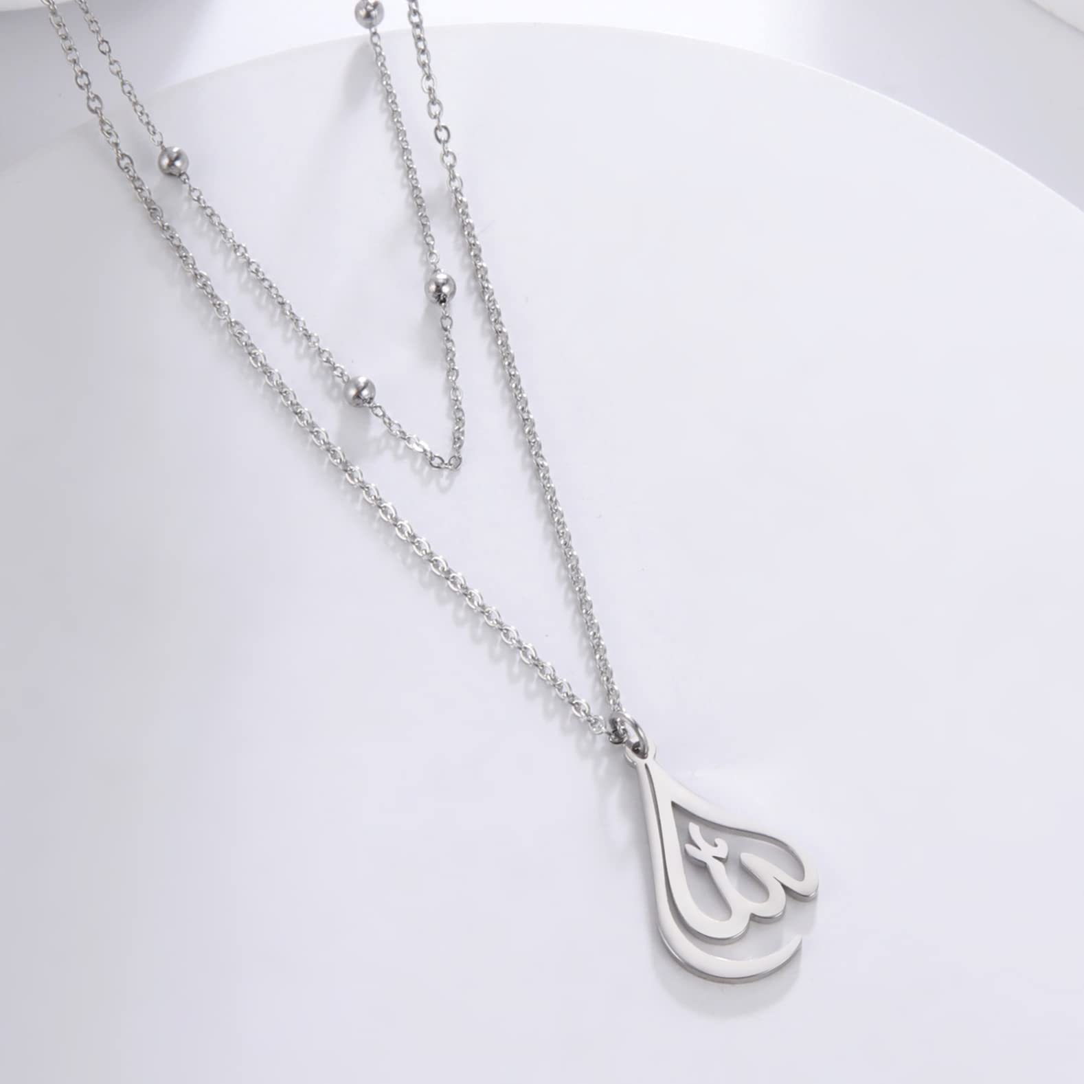 EUEAVAN Necklaces collana Allah argento stratificato islamica