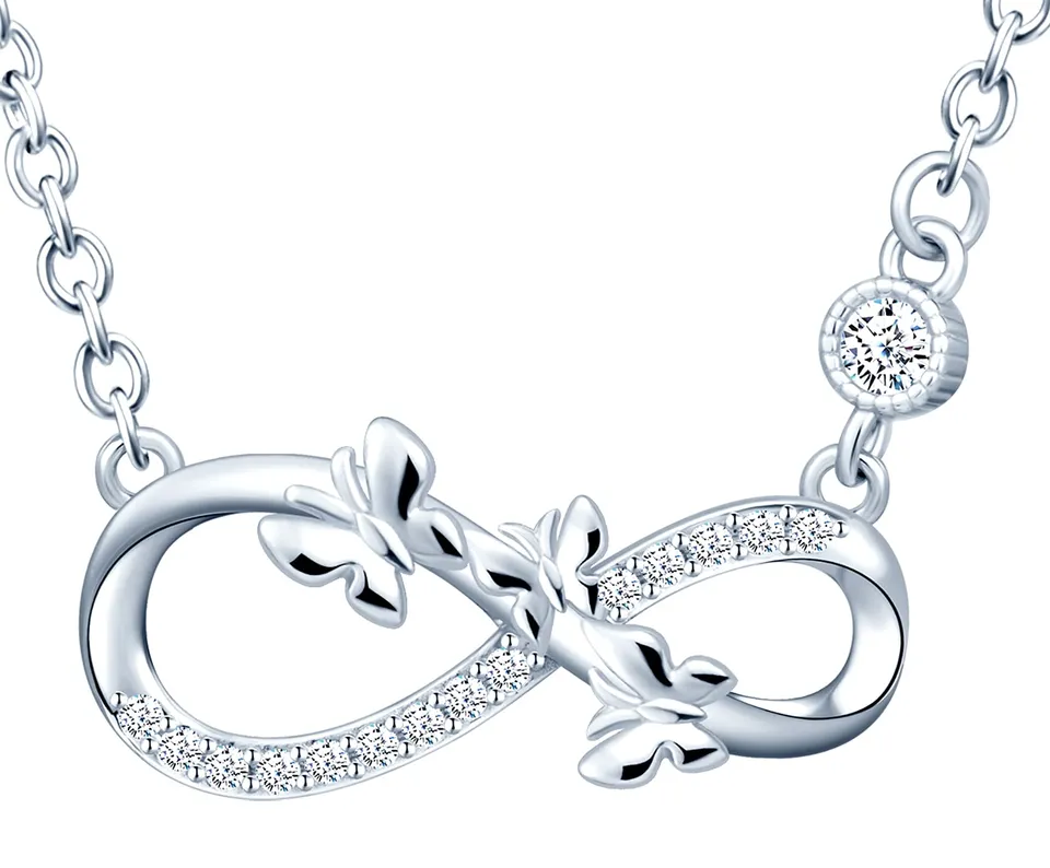 INFINIONLY Fashion Necklaces collana farfalla infinito argento 925
