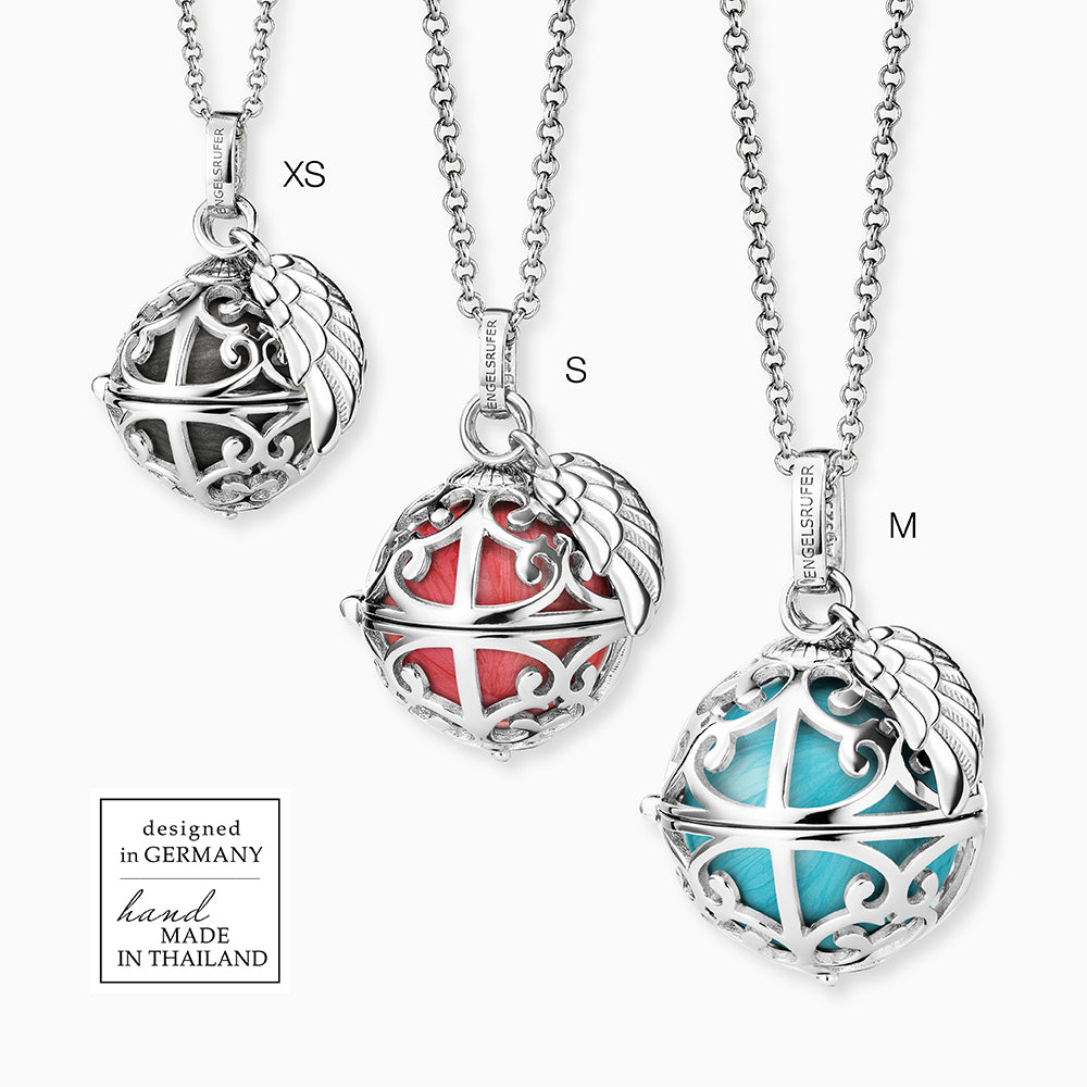 Engelsrufer Ciondolo Ala Argento 925 con Sfera Rossa M