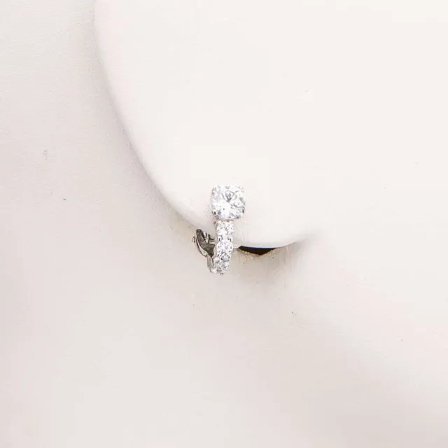 Chic Ad Hoc Orecchini punto luce a clip argento zirconi