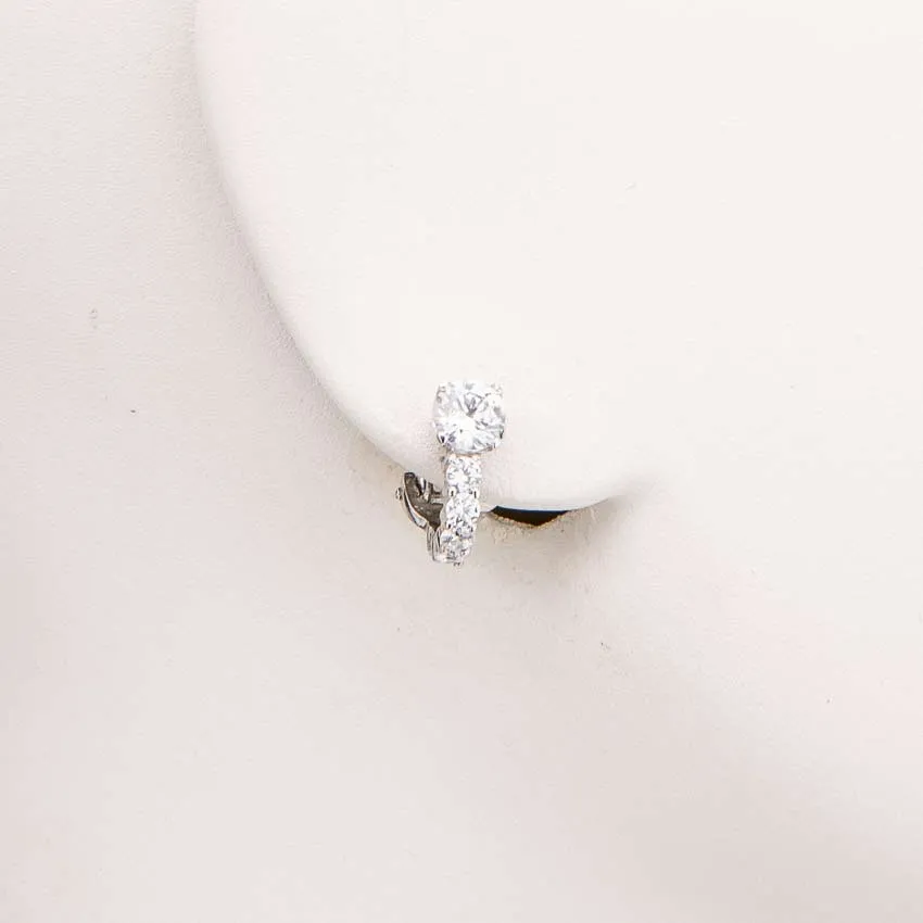 Chic Ad Hoc Orecchini punto luce a clip argento zirconi