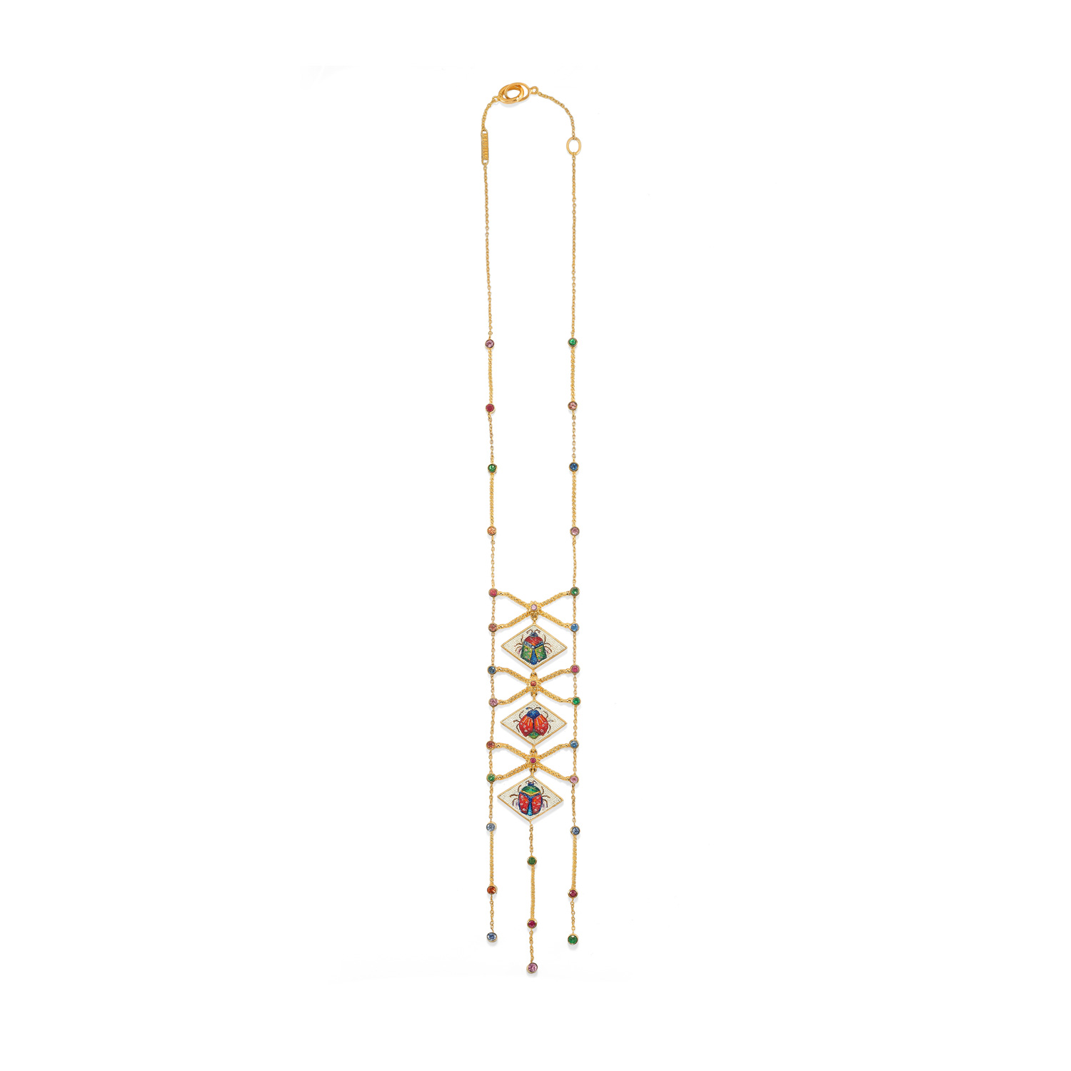 Le Sibille Aton Ra Collana oro 18kt zaffiri rubini