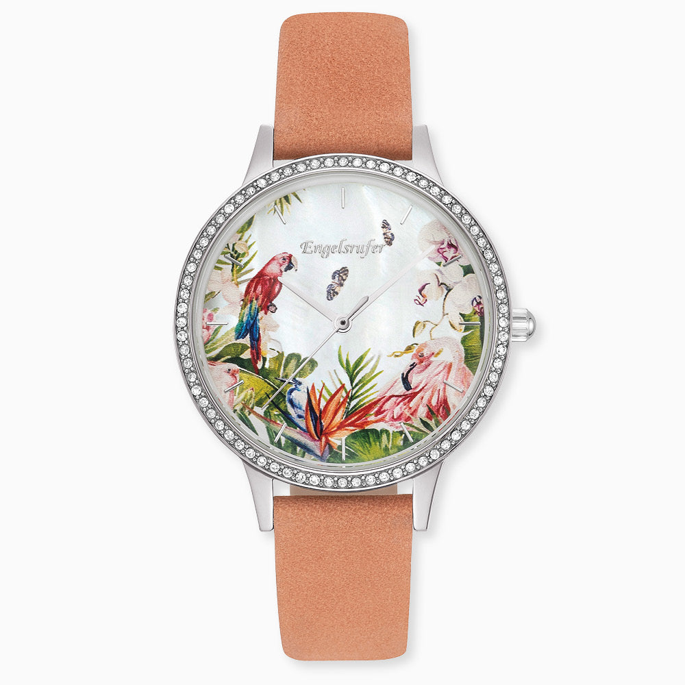 Engelsrufer Paradise Set Orologio Zirconi Corallo