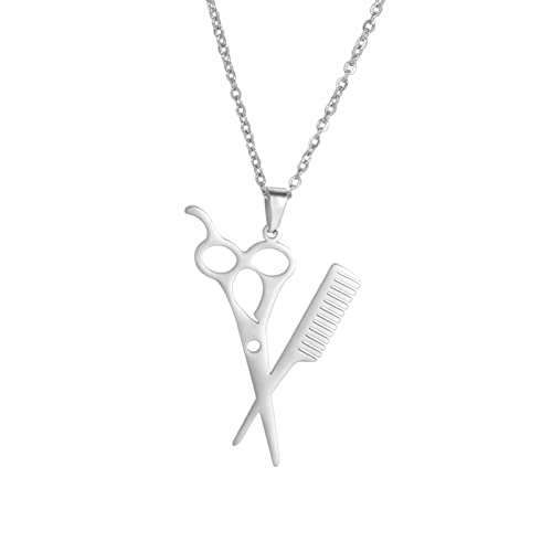 EUEAVAN Necklaces Forbici Collana Acciaio Unisex