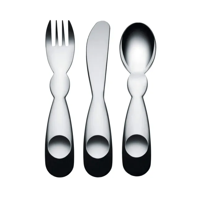 Alessi Tavola AM41S3 Alessini set posate bambino 3 pezzi lucido