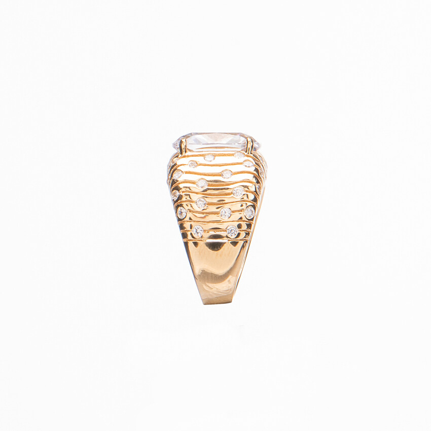 Chic Ad Hoc Anello a fascia pietra centrale crystal