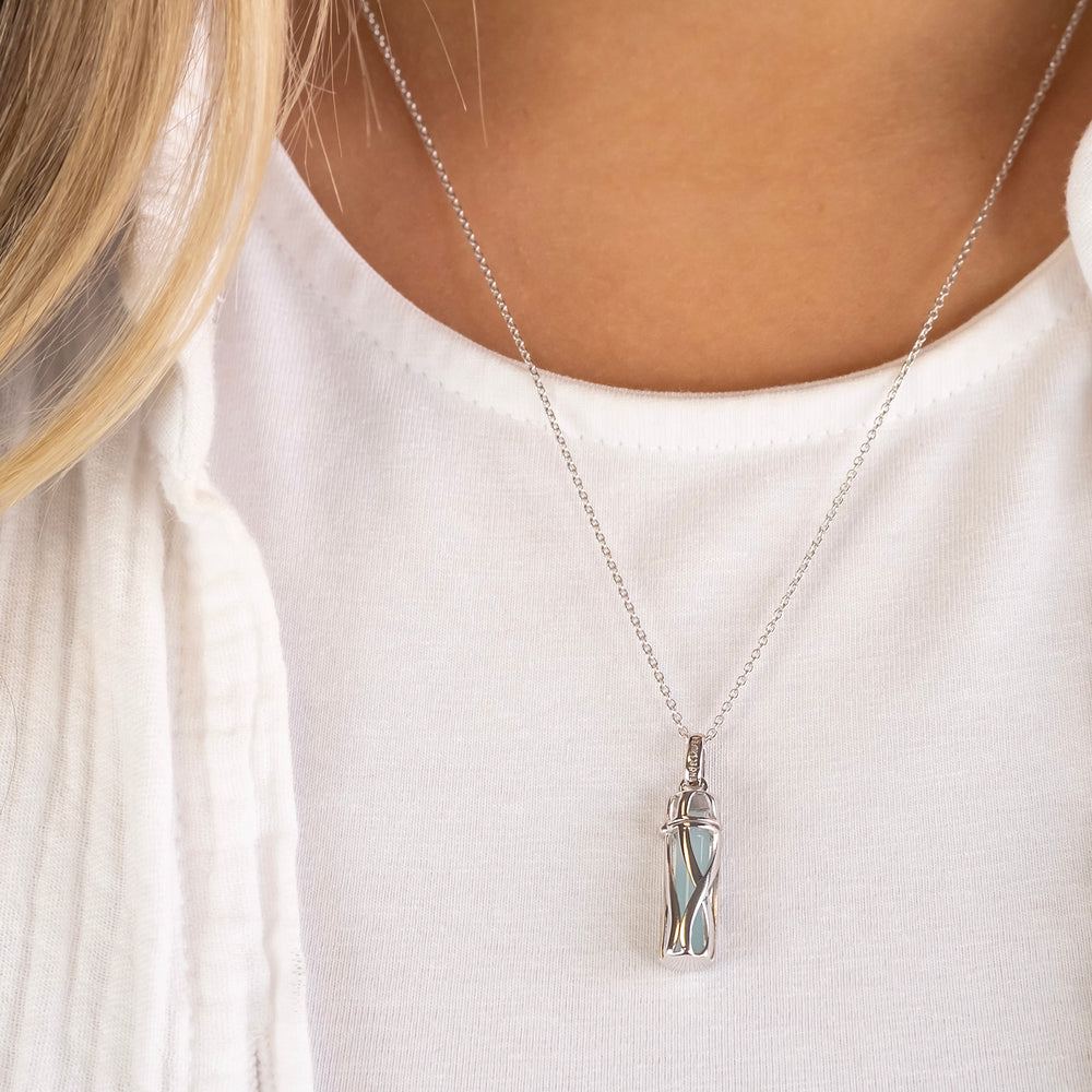 Engelsrufer Powerful Stone Collana Argento 925 Agata Blu S