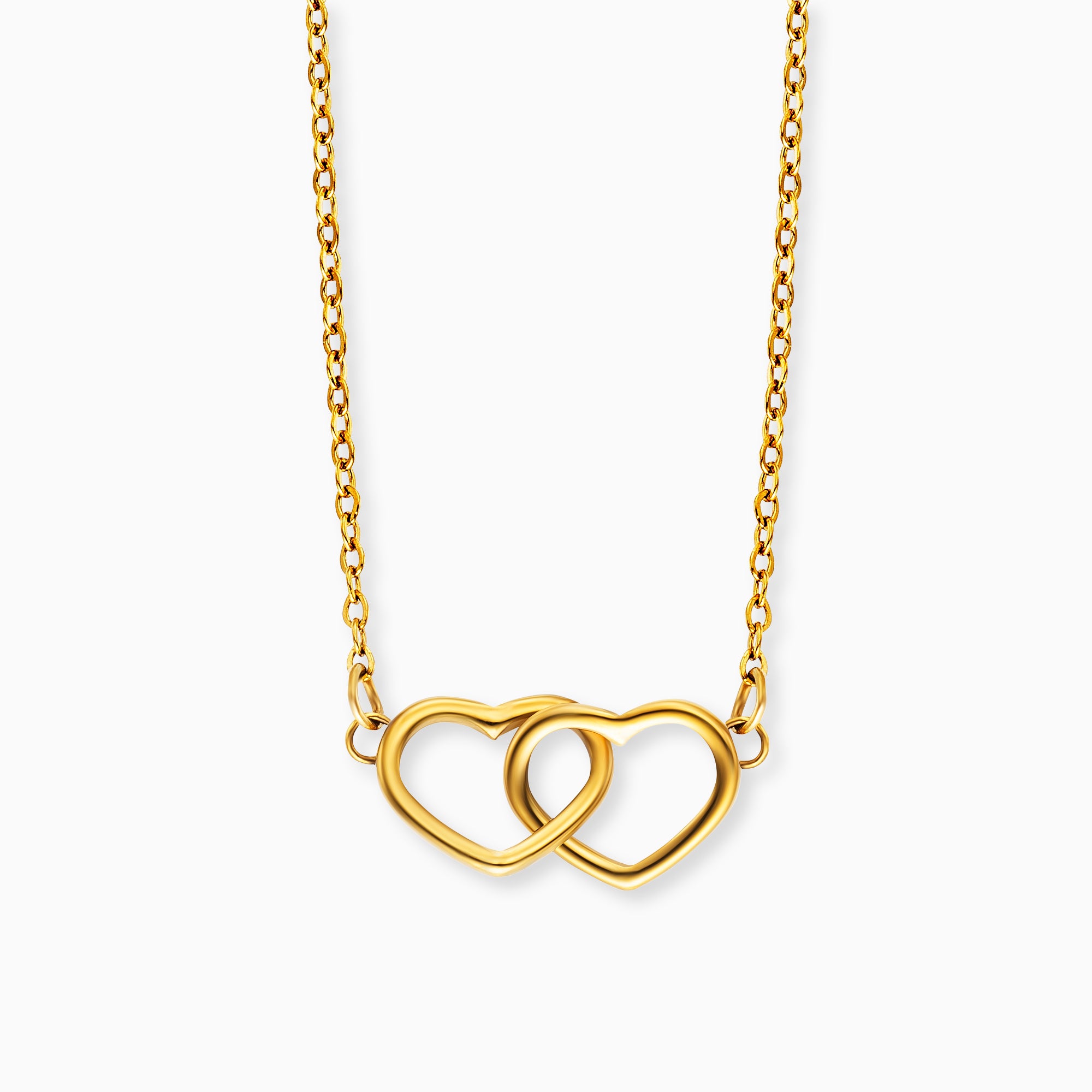 MySteel Collana Acciaio Oro Neverending Due Cuori