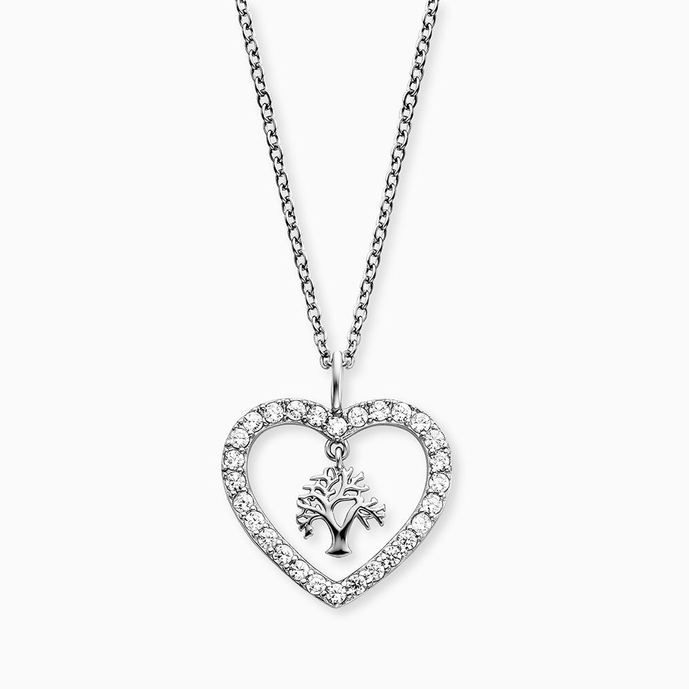 Engelsrufer Collana Argento 925 Albero Vita Cuore Zirconia