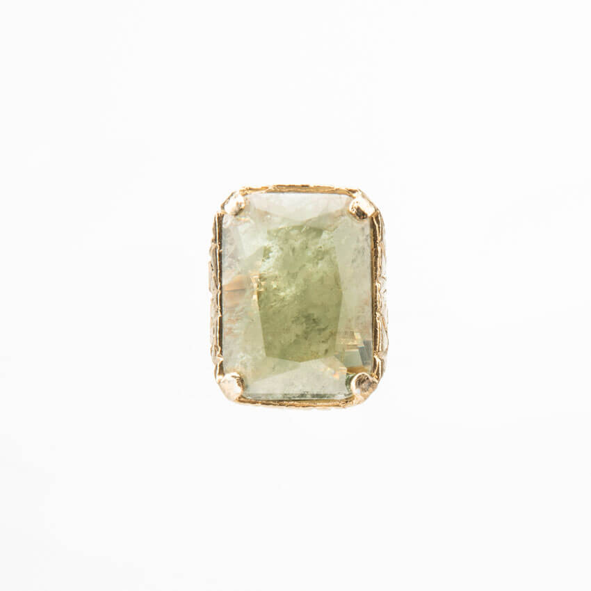 Chic Ad Hoc Anello Argento Quarzo Verde Giada