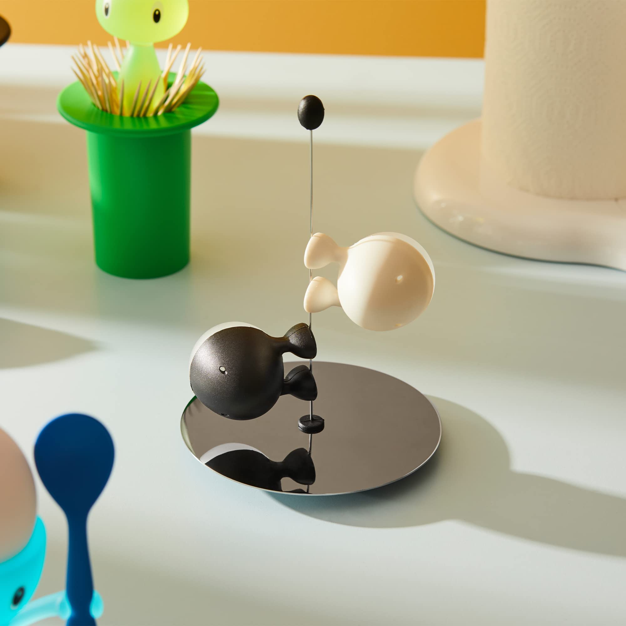 Alessi Lilliput ASG02 saliera sale pepe nero/bianco resina