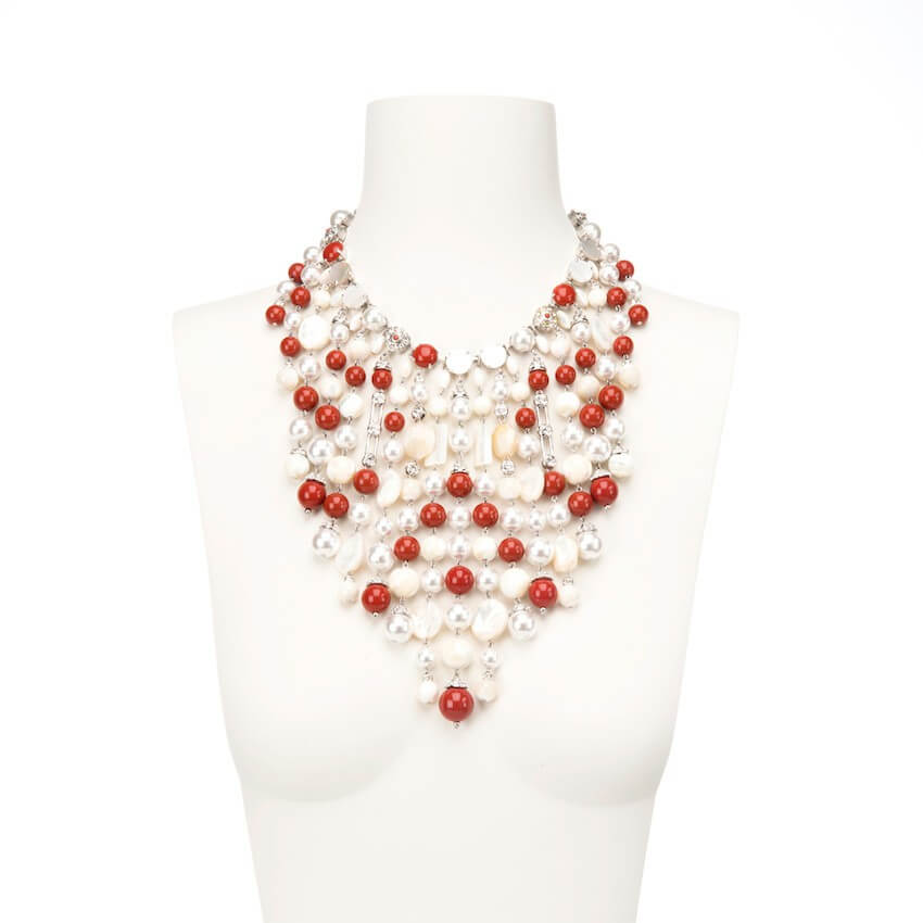 Chic Ad Hoc Collane Cascata Collana Madreperla Corallo