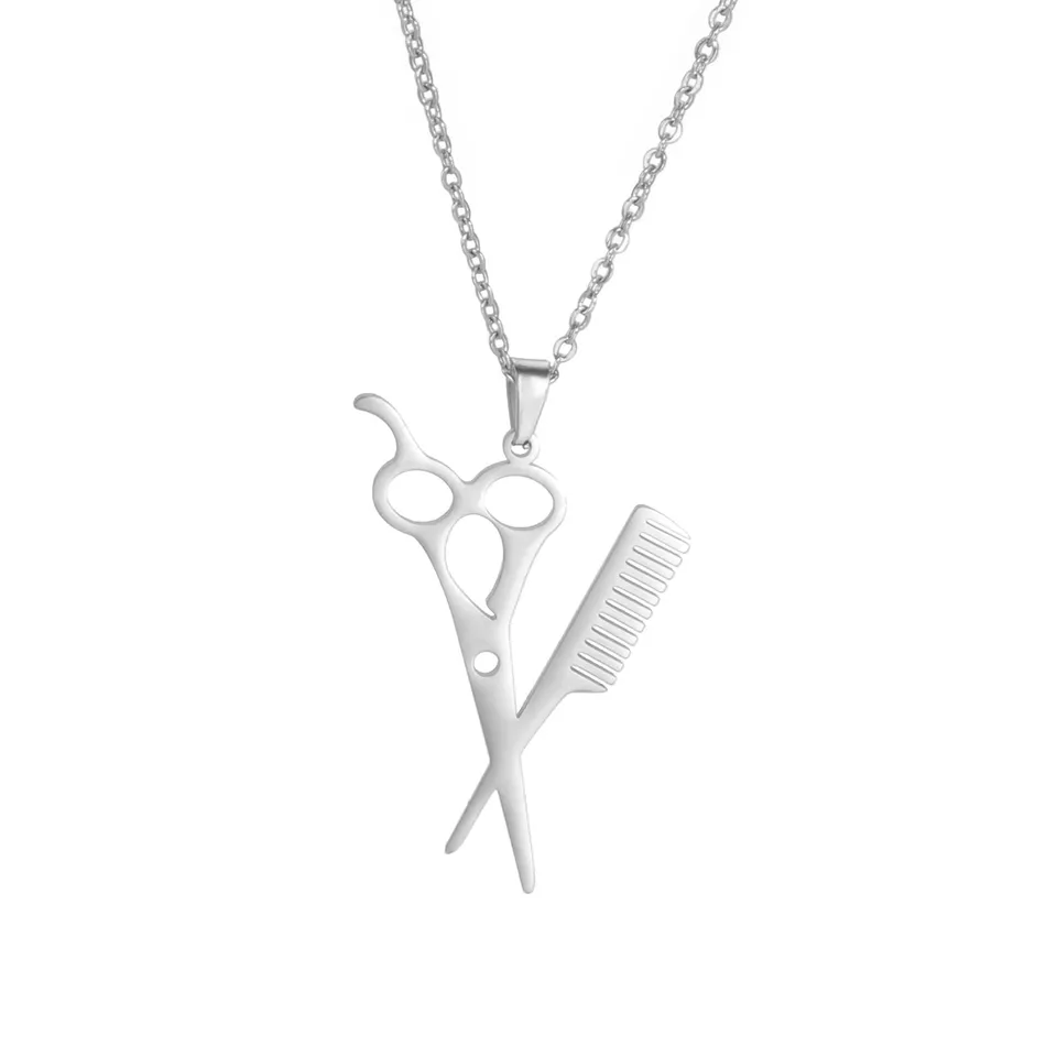 EUEAVAN Necklaces Forbici Collana Acciaio Unisex