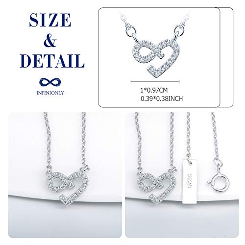 INFINIONLY Fashion Collana argento 925 cuore infinito zirconi
