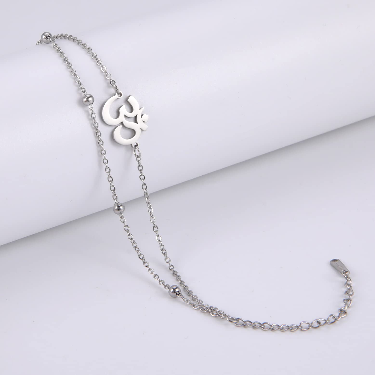 EUEAVAN Bracelets Bracciale Om Argento Yoga Amuleto