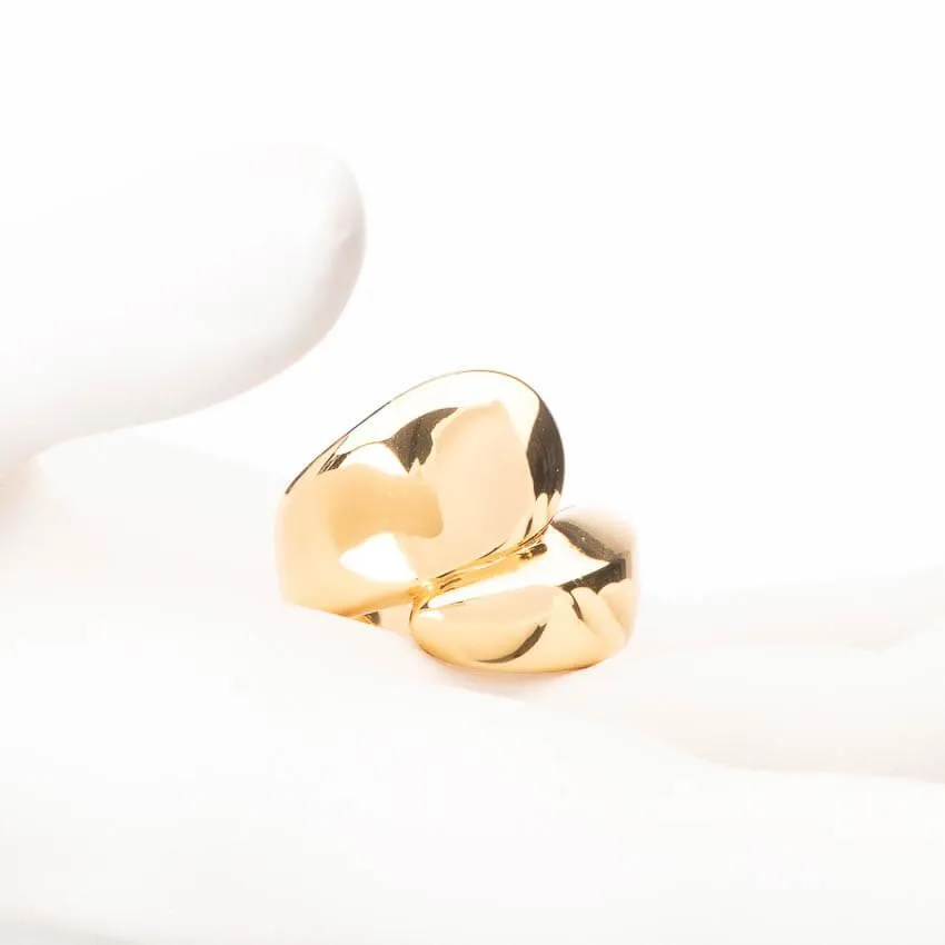Chic Ad Hoc Anello Abbraccio Argento e Oro Bicolore