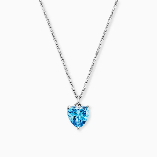 Engelsrufer Shiny Collana Argento Cuore Zirconia Blu