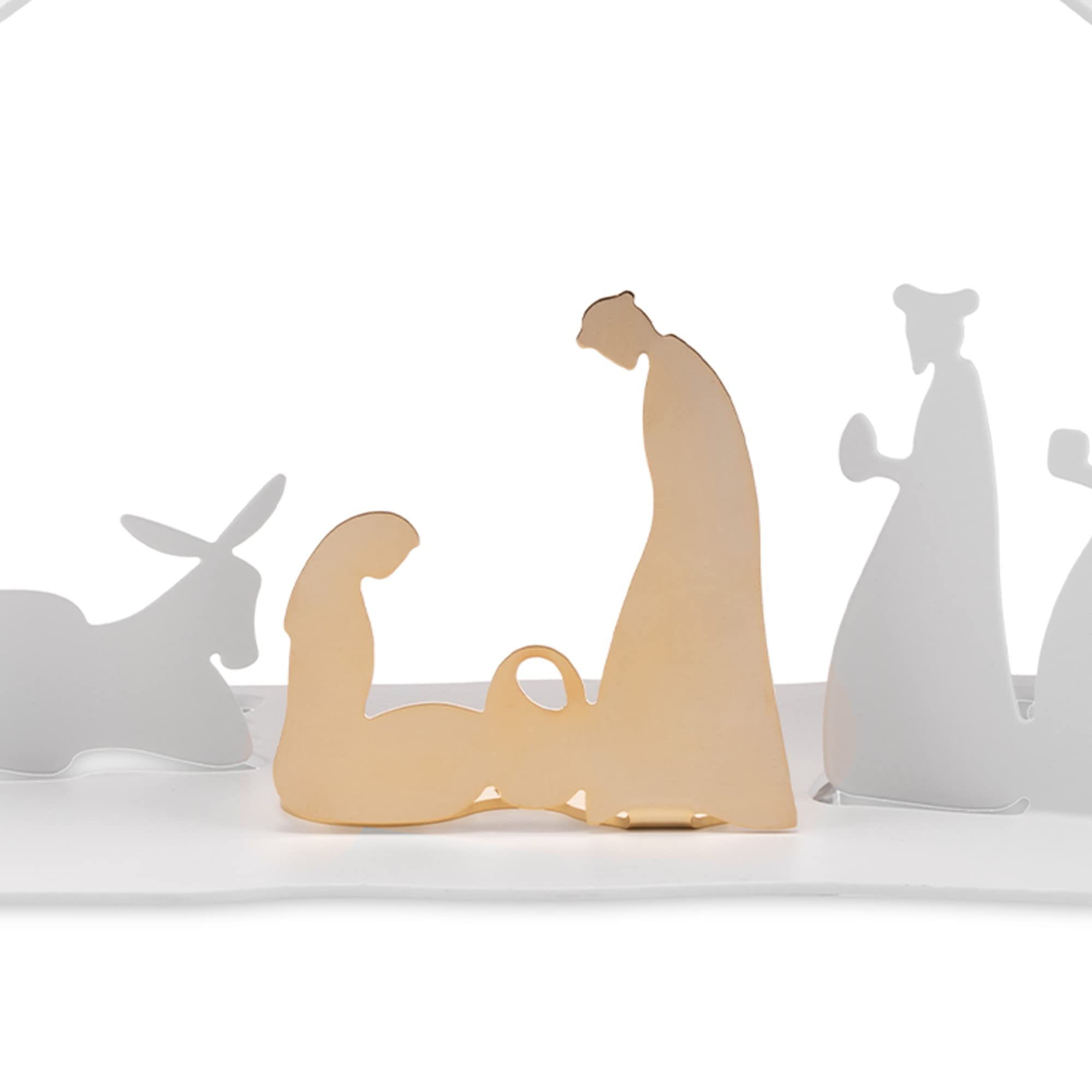 Alessi Home BM09 W Bark Crib presepe bianco resina acciaio