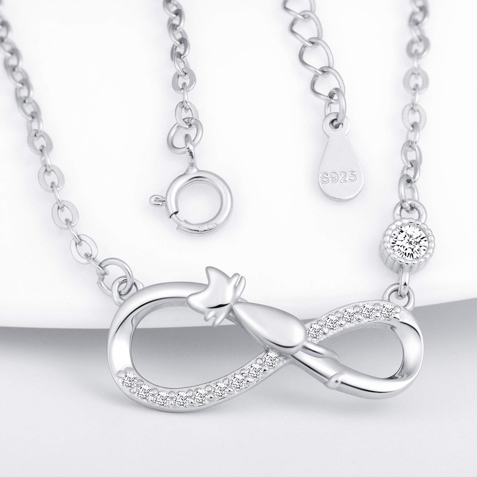 INFINIONLY Collana Infinito Argento 925 Zirconio Donna Silver