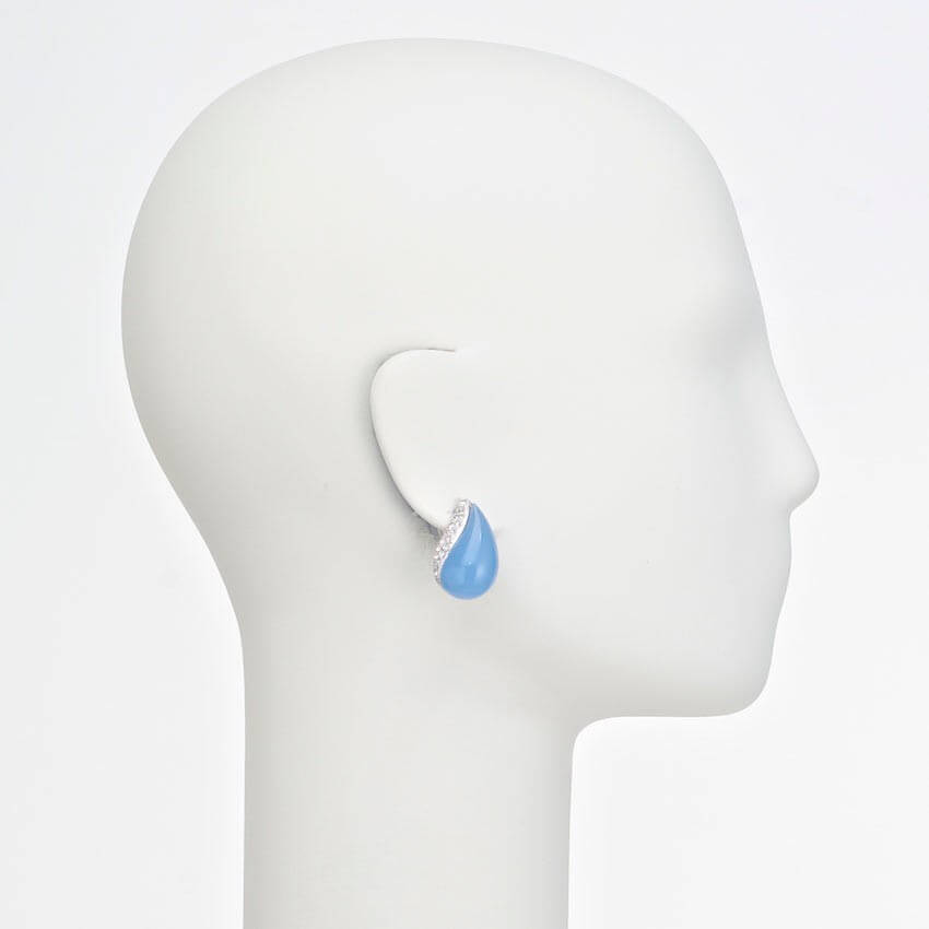 Chic Ad Hoc Orecchino clip goccia argento calcedonio