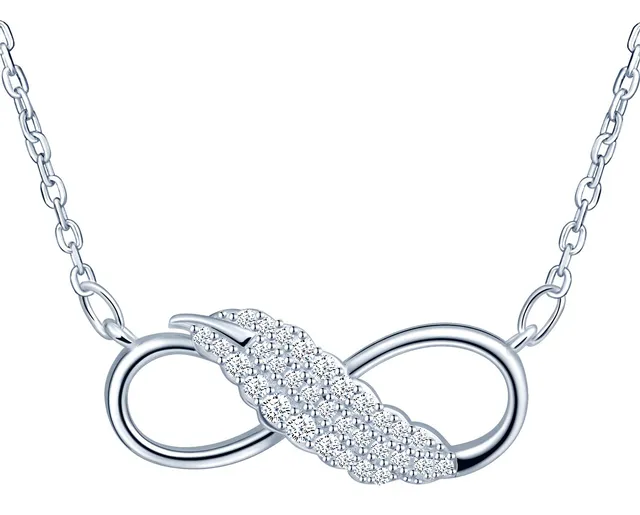 INFINIONLY Fashion Infinito Collana Argento Silver Zirconi