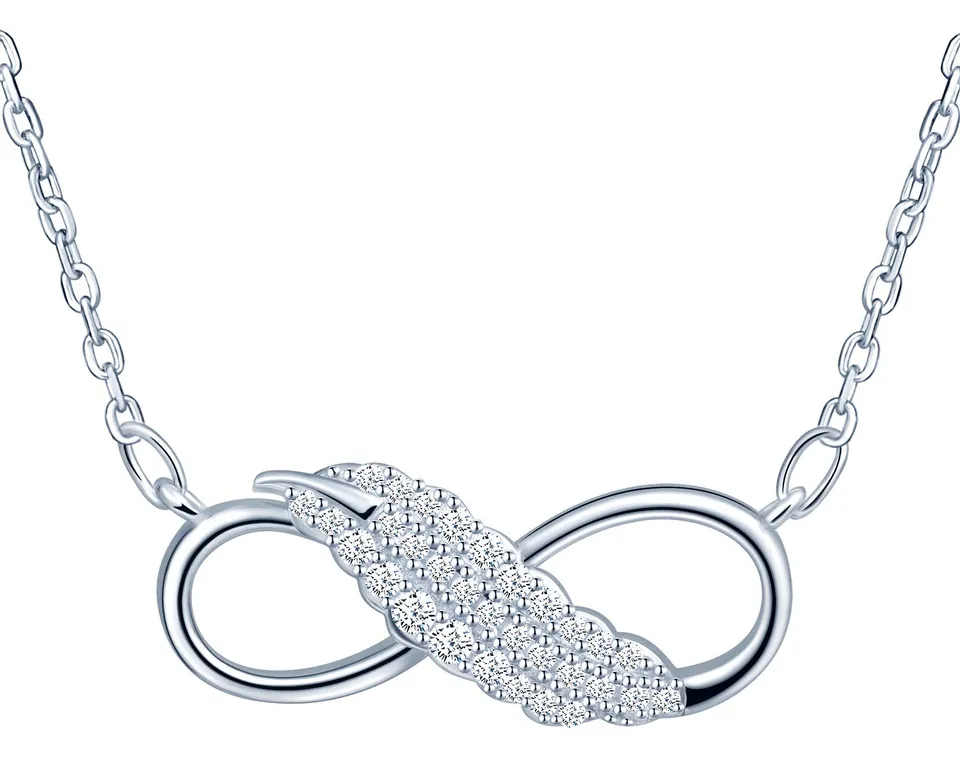 INFINIONLY Fashion Infinito Collana Argento Silver Zirconi