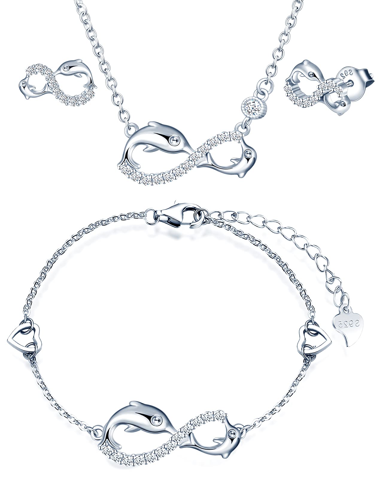 Infinionly Fashion parure gioielli argento 925 B infinito