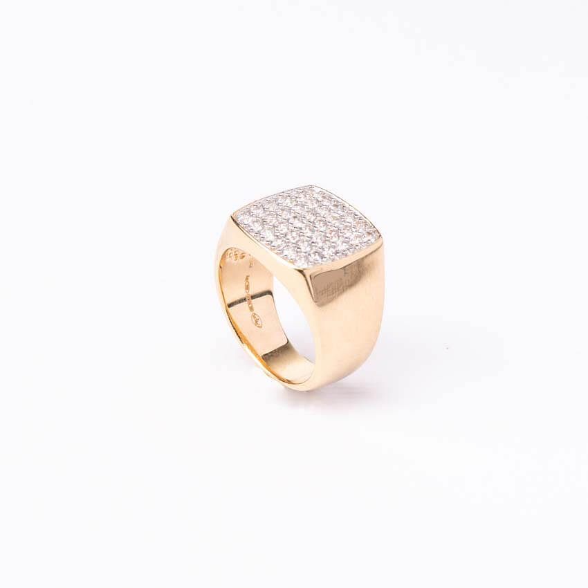 Chic Ad Hoc Anello Mignolo Placcato Oro Pavè Zirconi