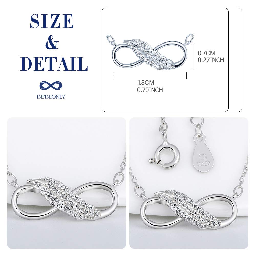 INFINIONLY Fashion Infinito Collana Argento Silver Zirconi