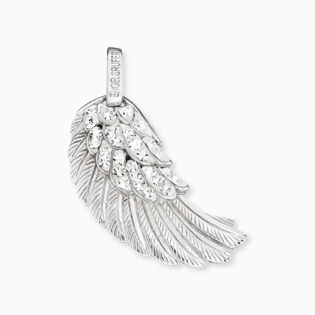 Engelsrufer Flügel Ciondolo Argento 925 Cristalli Taglia M