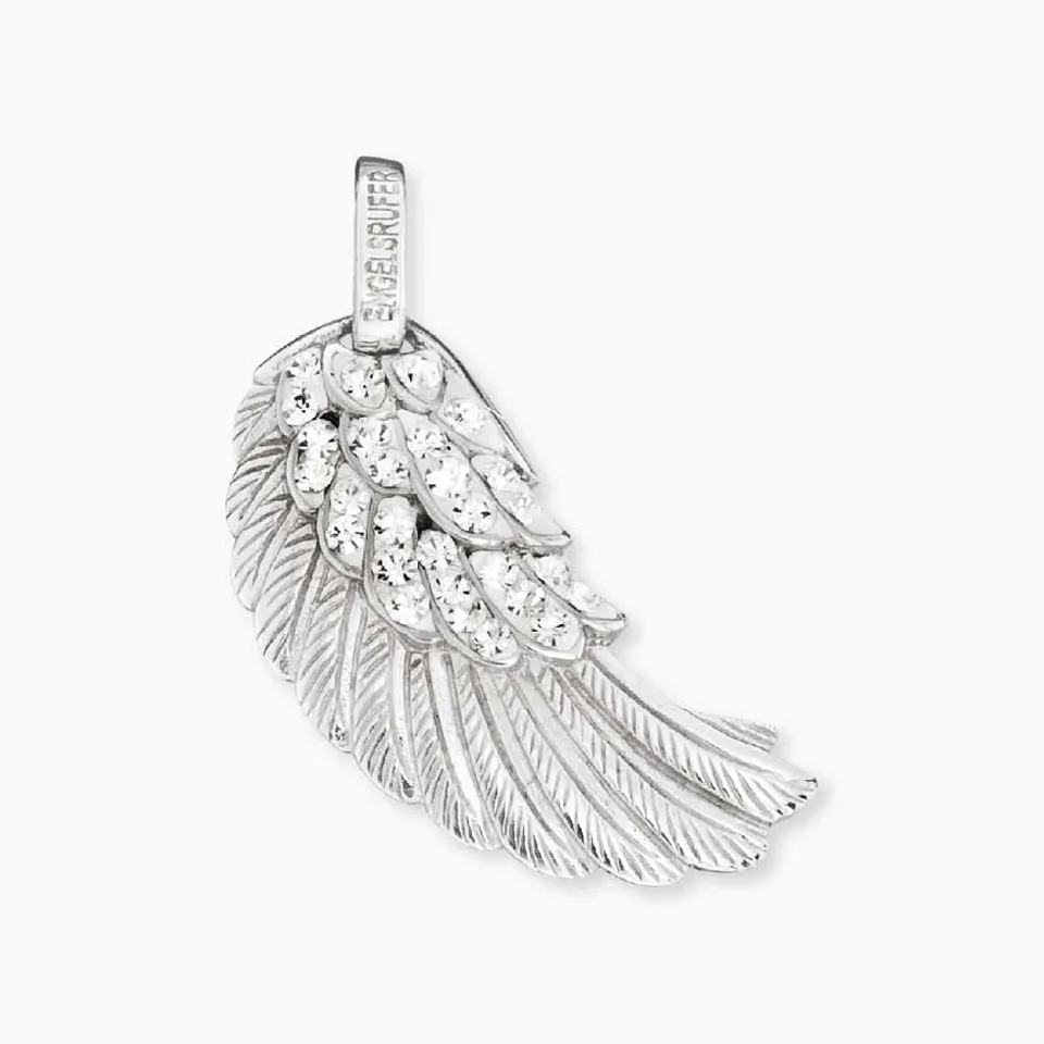 Engelsrufer Flügel Ciondolo Argento 925 Cristalli Taglia M