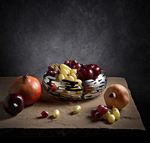 Alessi Barknest BM02 B cestino portafrutta nero 21 cm acciaio