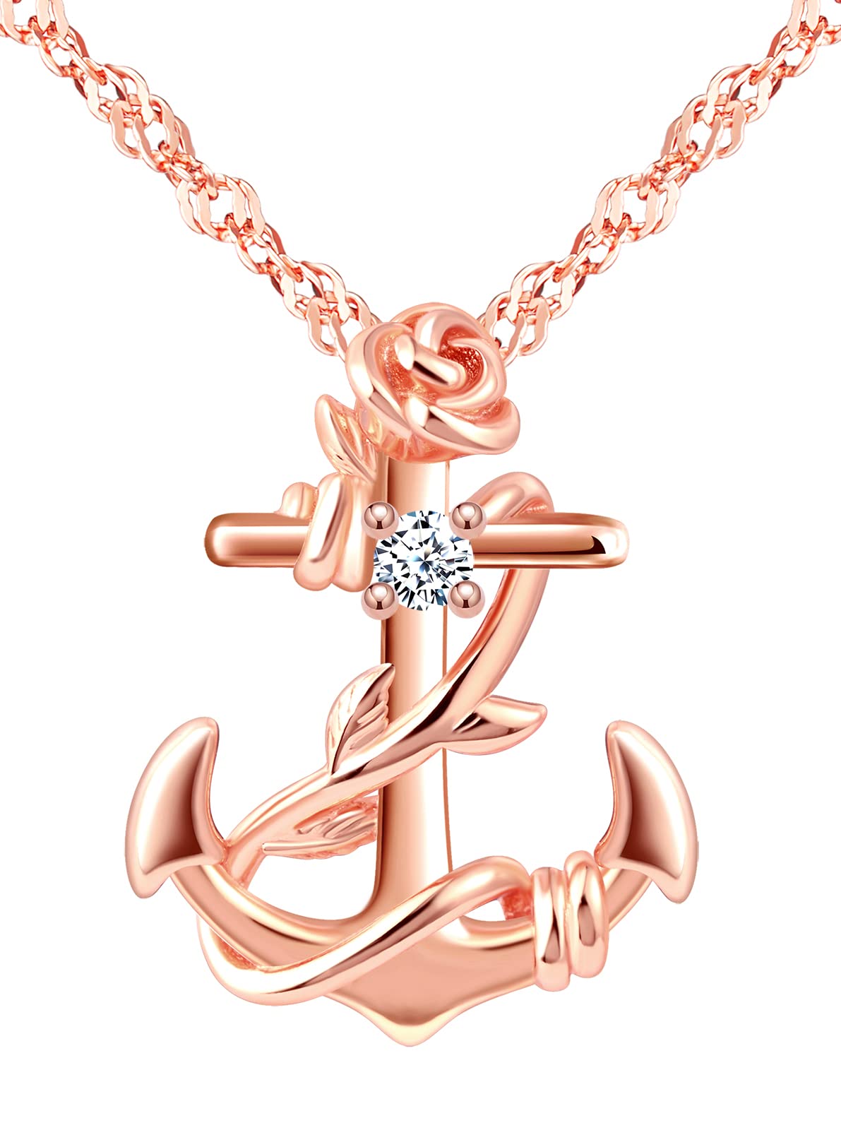 INFINIONLY Fashion Ancora parure argento 925 oro rosa zircone