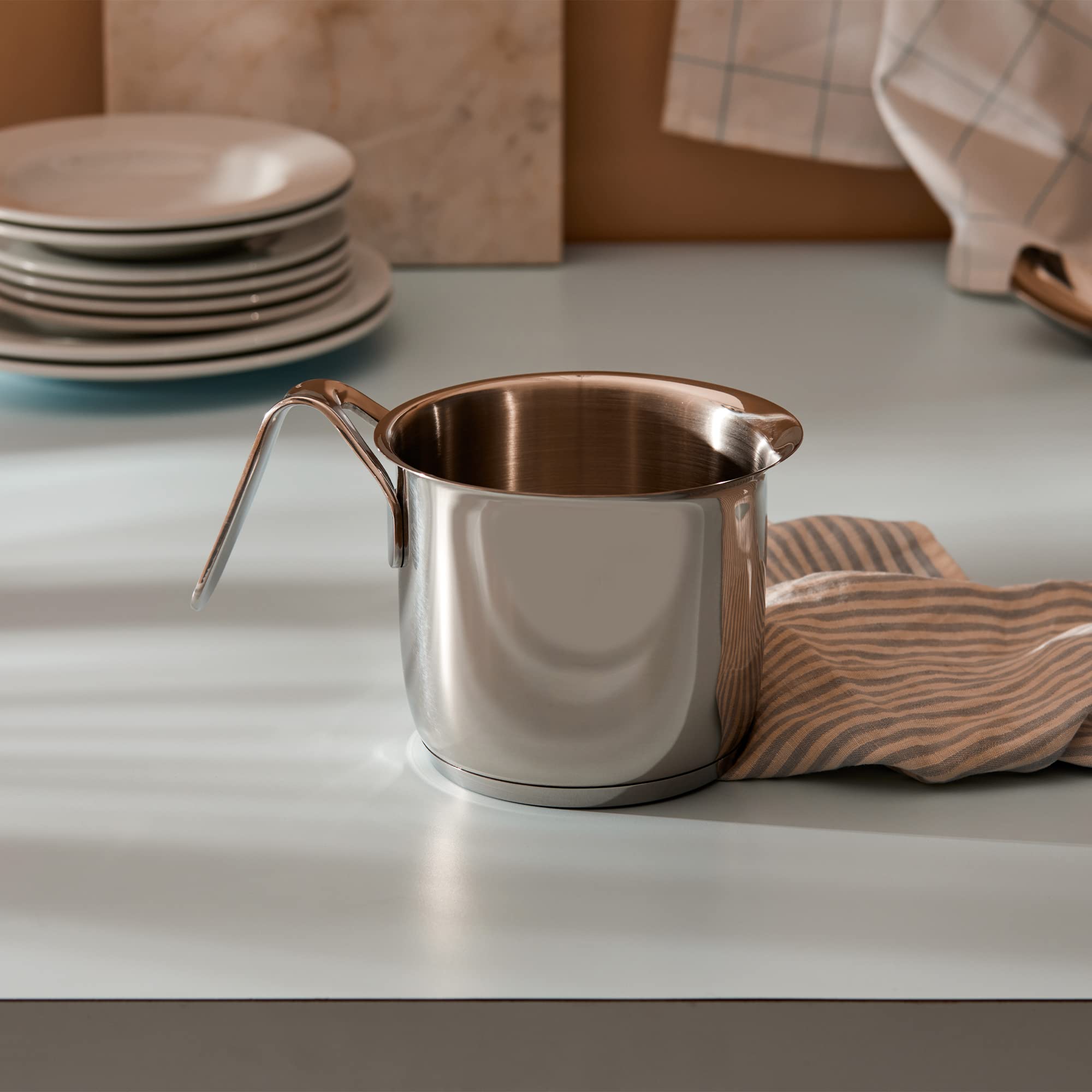 Alessi Pots&Pans AJM302 Bollilatte Acciaio 14 cm Induzione