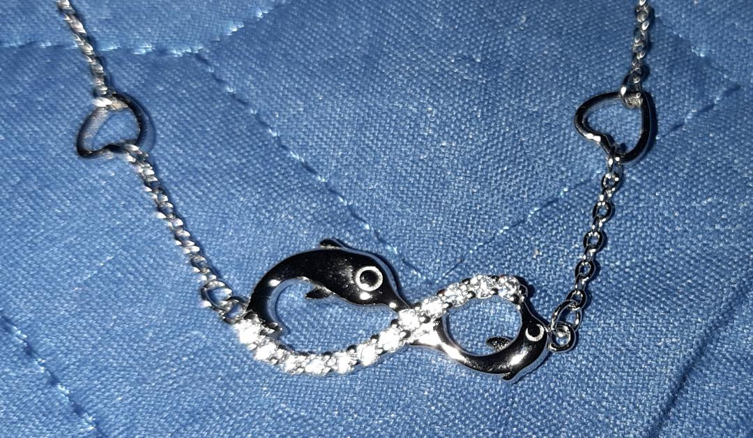 Infinionly B-diamante bracciale argento 925 infinito delfino zircone