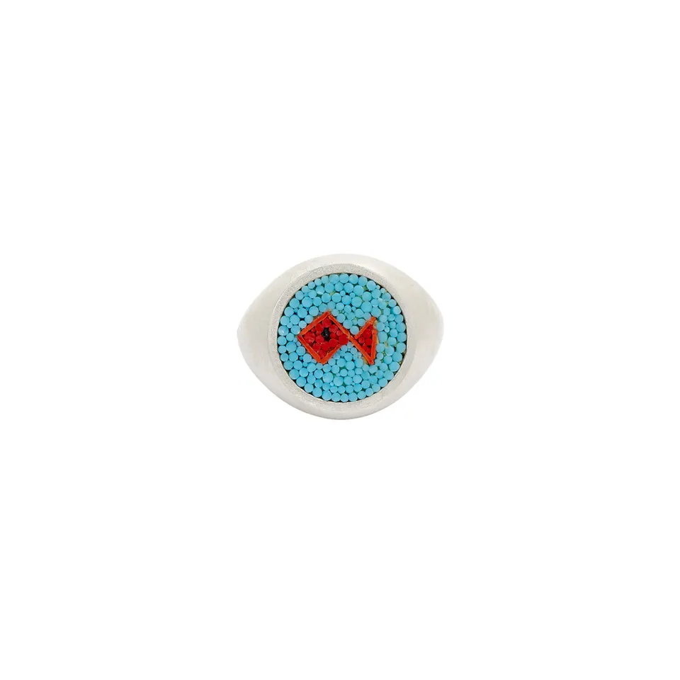 Le Sibille Pesce anello chevalier argento 925 regolabile